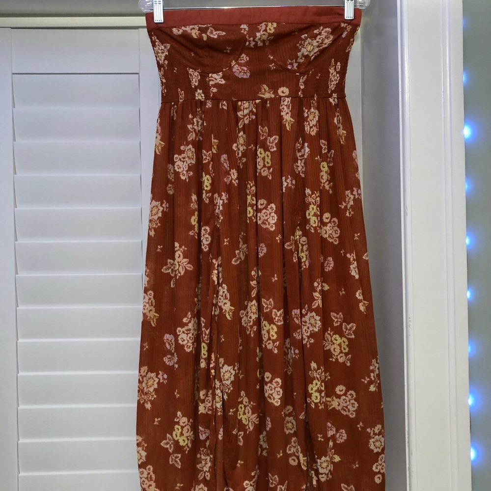 Never worn Free People midi dress with slits